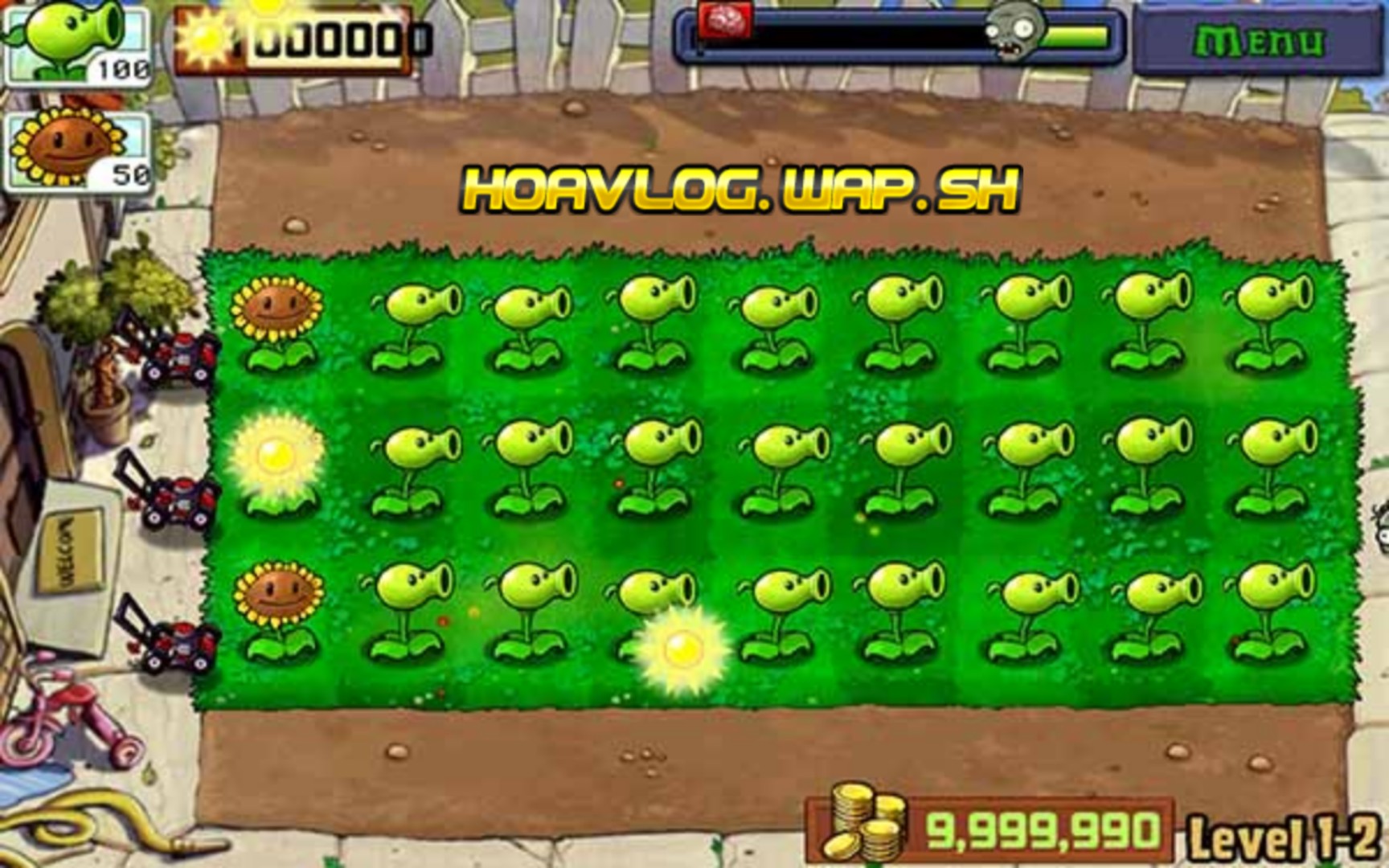 HoaVlog - Game Plants vs. Zombies FREE – hack full tiền cho Android